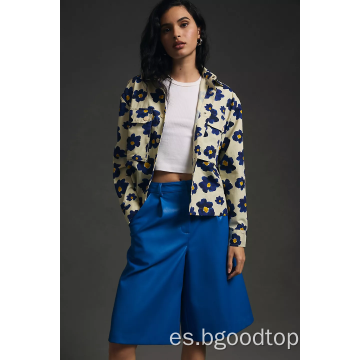 Chaqueta floral femenina de moda y versátil